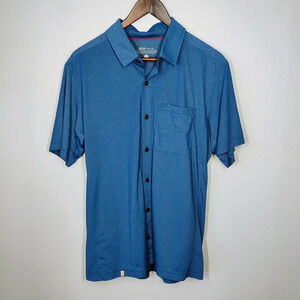 QOR Silkweight Button Down Odor Control‎ Dress Shirt Blue Size Medium